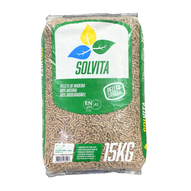 Pellets Solvita ENplus A1 5 kg – 77 sacos × 5 kg Madeira 100% Natural