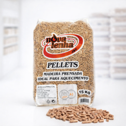 Pellets NovaLenha de Pinho 15 kg – Palete com 77 Sacos